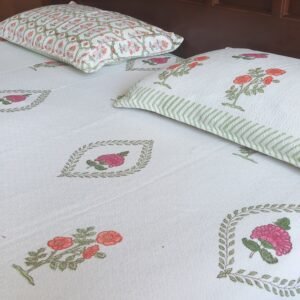 Hopper Fabric Hand-Block Style Cotton Bedcover Set (01)