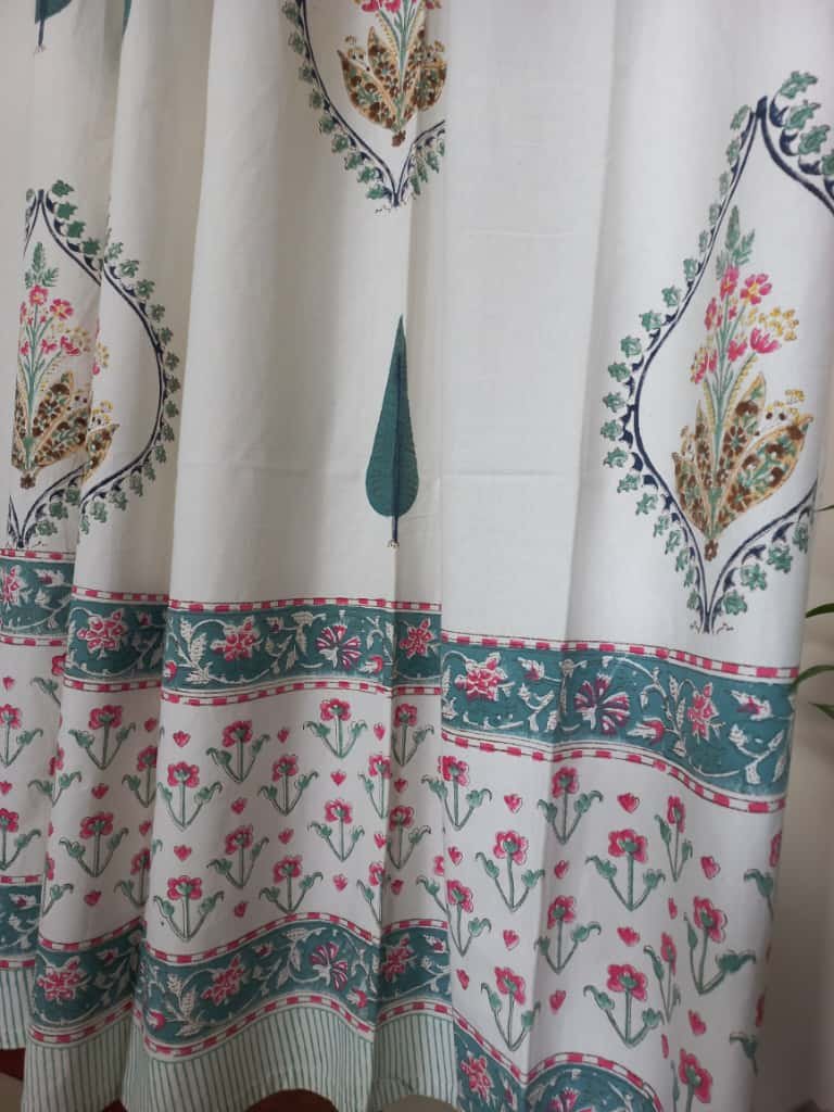 Floral n Tree Motif Charm – Hand-Block Printed Casement Curtain - Image 4