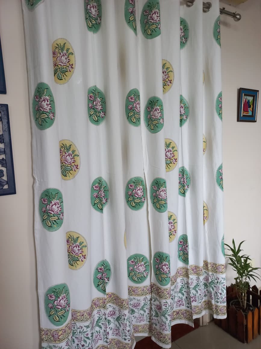 Medallion Charm – Hand-Block Printed Casement Cotton Curtain