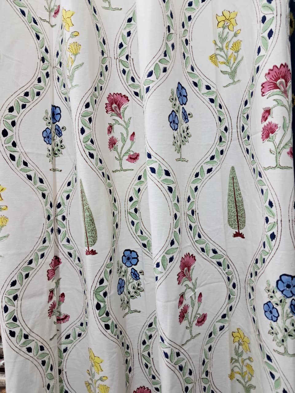 Garden Crest – Hand-Block Printed Casement / Duck Cotton Curtain