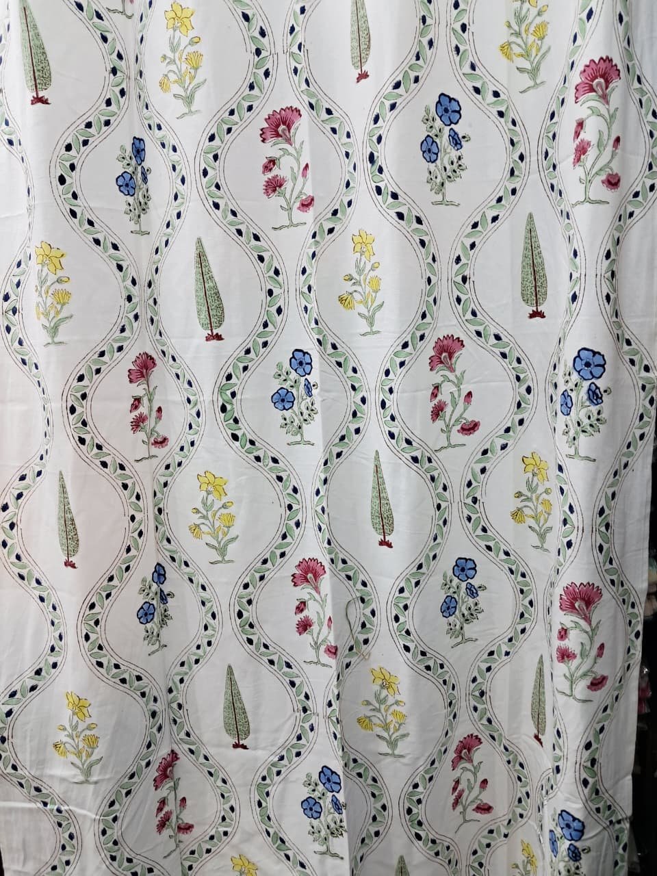 Garden Crest – Hand-Block Printed Casement / Duck Cotton Curtain - Image 4