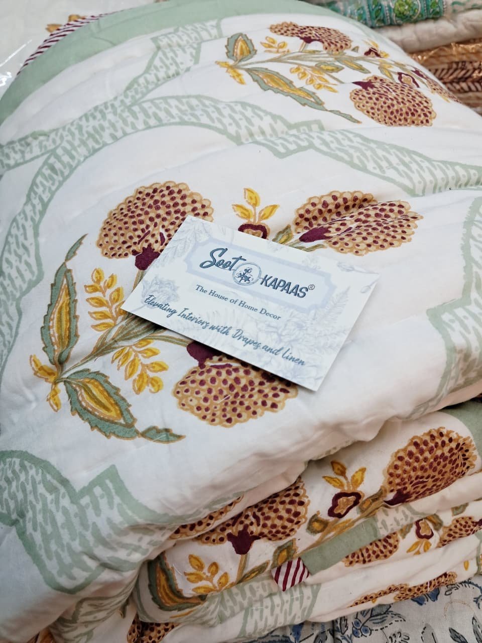 Mughal floral Tiles – Jaipuri Block Print Razai - Image 10