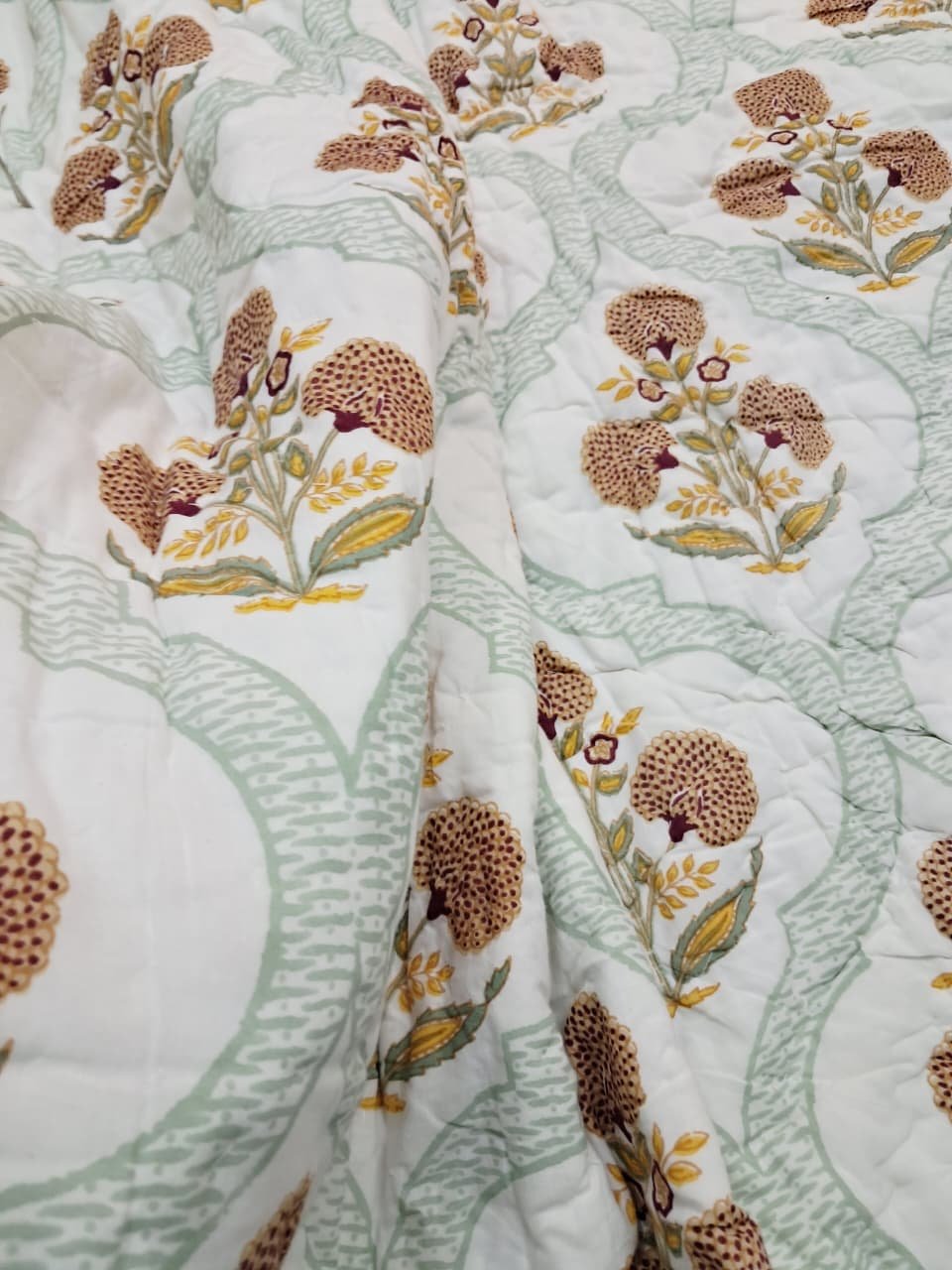 Mughal floral Tiles – Jaipuri Block Print Razai - Image 2