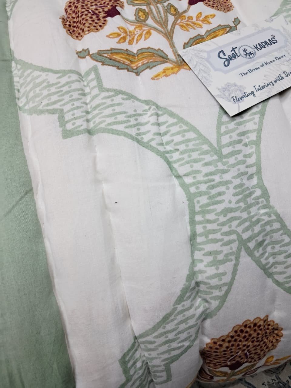 Mughal floral Tiles – Jaipuri Block Print Razai - Image 9