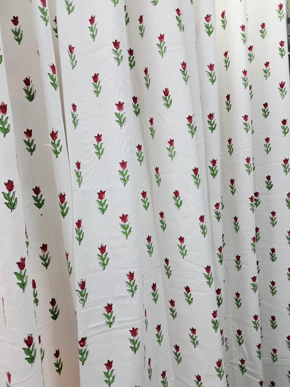 Tulip Whisper – Jaipuri Hand-Block Printed Duck-Cotton Curtain - Image 5