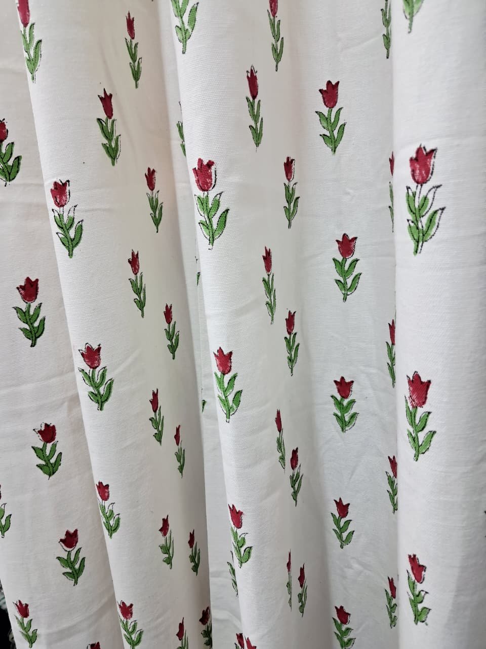 Tulip Whisper – Jaipuri Hand-Block Printed Duck-Cotton Curtain