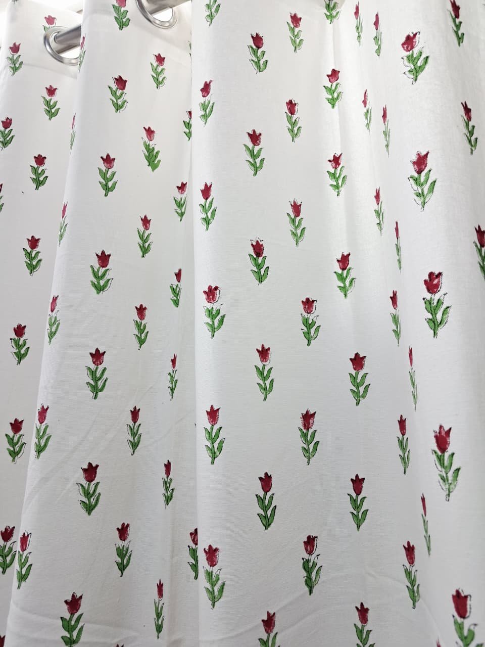 Tulip Whisper – Jaipuri Hand-Block Printed Duck-Cotton Curtain - Image 8