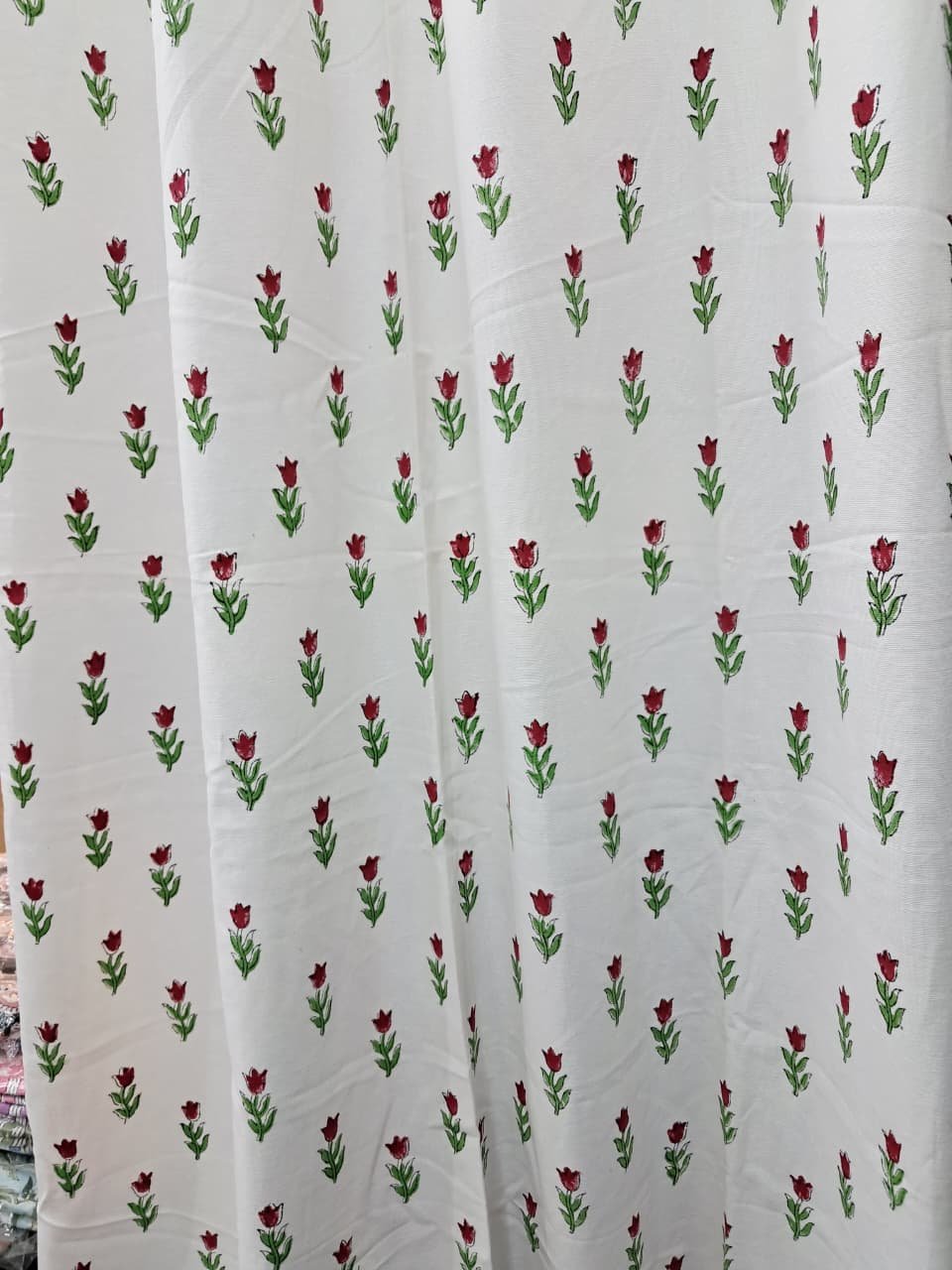 Tulip Whisper – Jaipuri Hand-Block Printed Duck-Cotton Curtain - Image 9