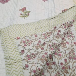 Petal Courtyard– Jaipuri Hand-Block Mulmal Cotton Razai