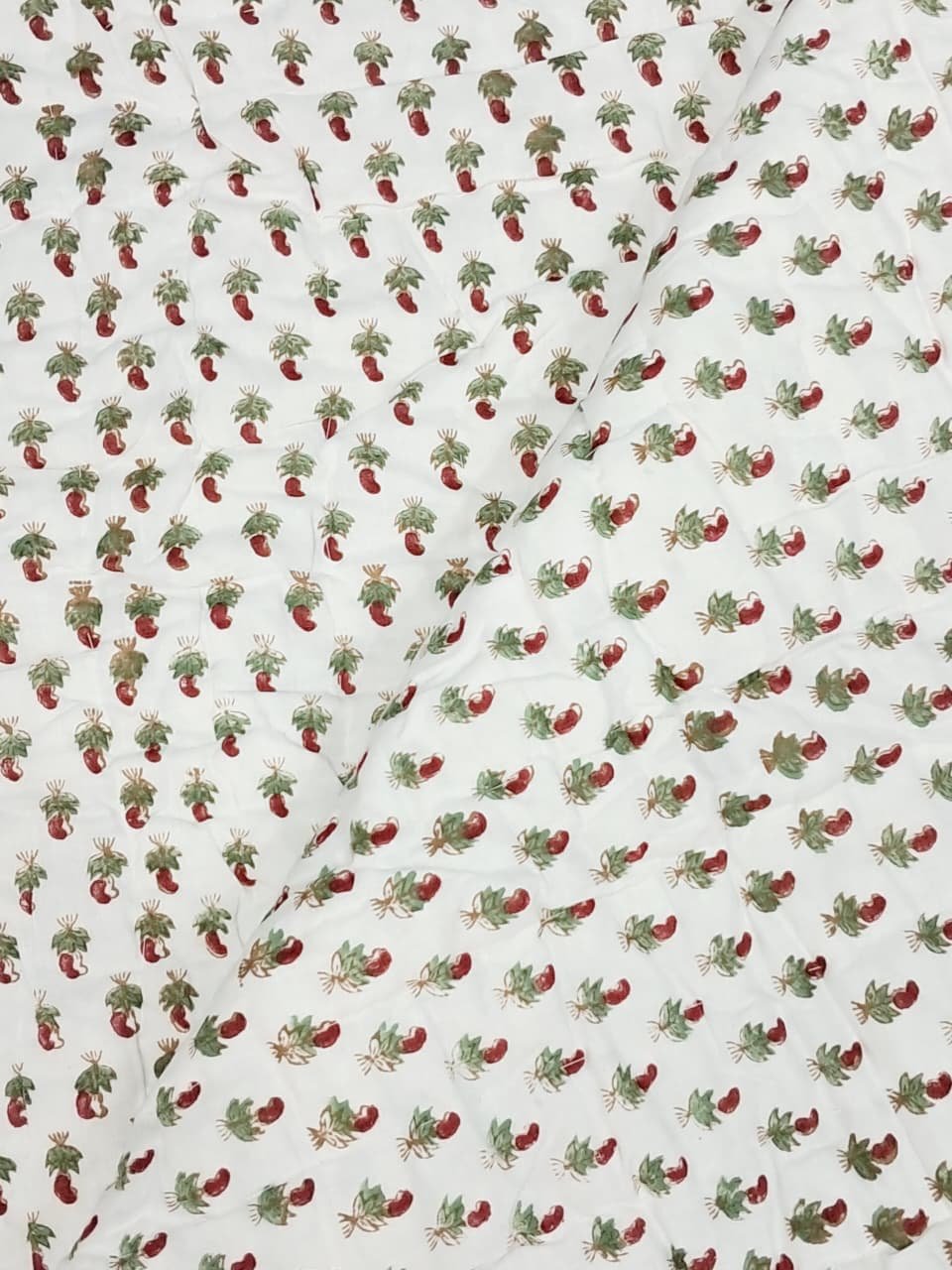 Mughal Palm Garden – Jaipuri Hand-Block Mulmal Cotton Razai - Image 10