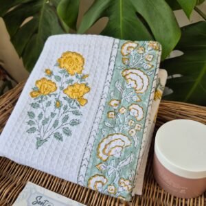 Hand-Block Printed Waffle Cotton Bath Towel (10)