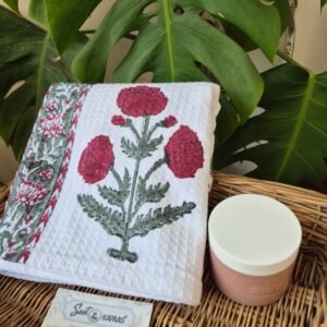 Hand-Block Printed Waffle Cotton Bath Towel (5)