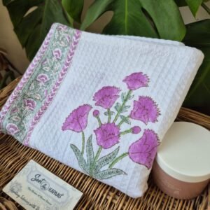 Hand-Block Printed Waffle Cotton Bath Towel (6)