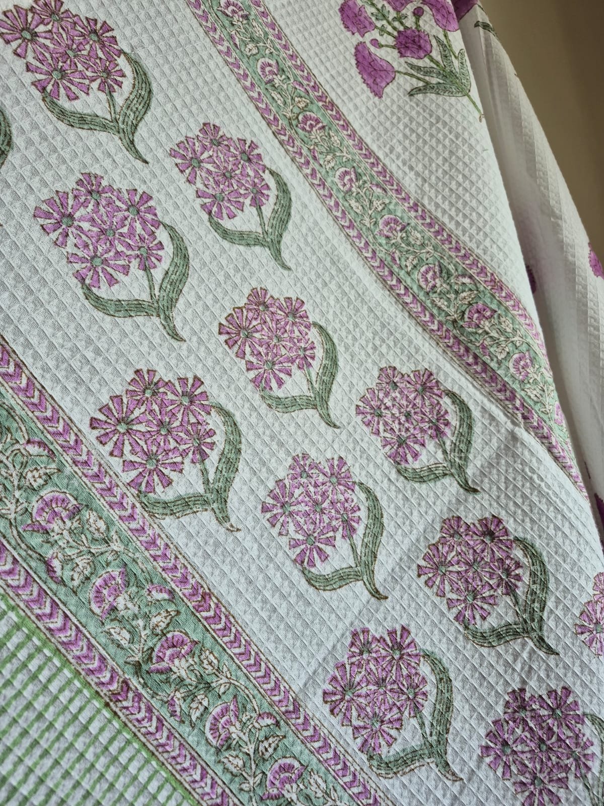 Hand-Block Printed Waffle Cotton Bath Towel (6) - Image 5