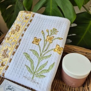Hand-Block Printed Waffle Cotton Bath Towel (7)