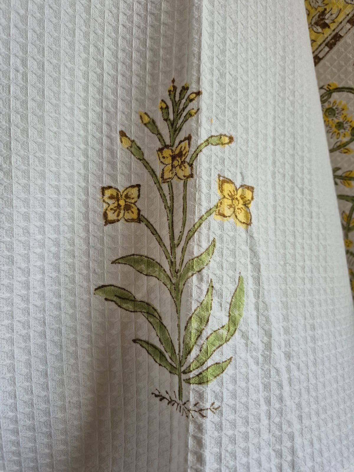 Hand-Block Printed Waffle Cotton Bath Towel (7) - Image 2