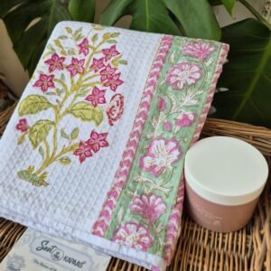 Hand-Block Printed Waffle Cotton Bath Towel (9)
